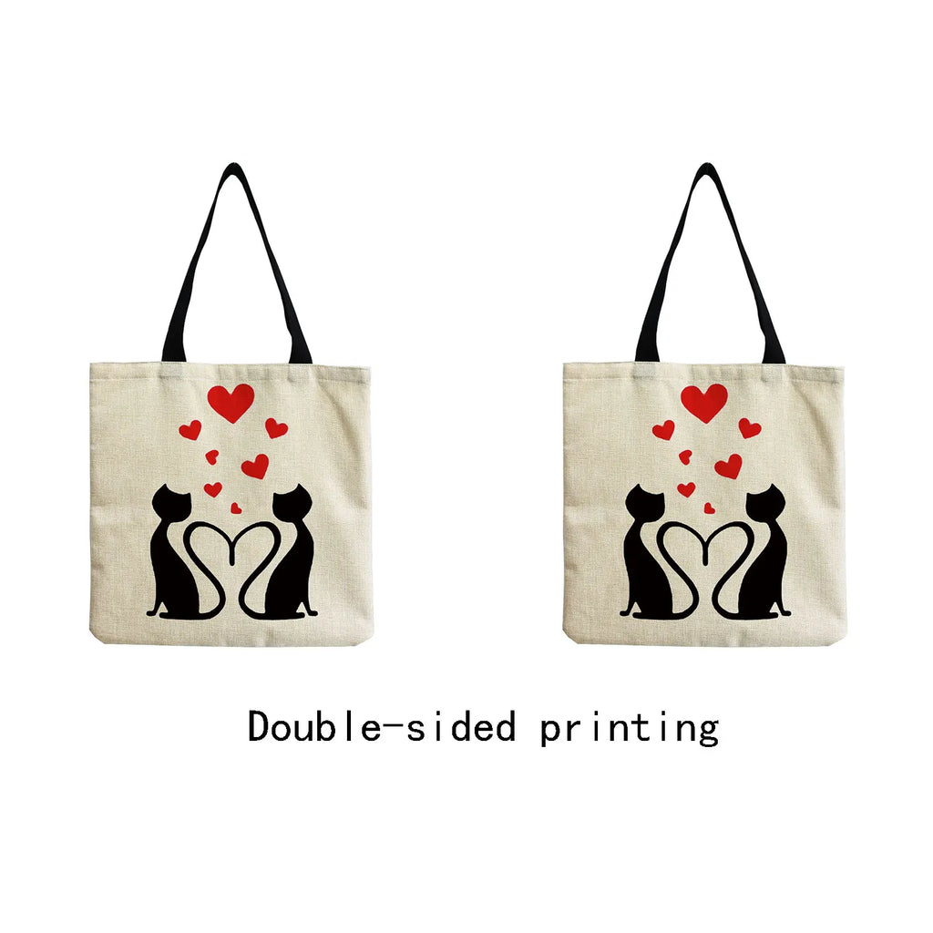 Cartoon Pet Handbags Cat Printed Tote Shoulder Bag