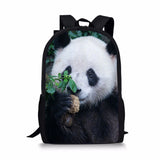 3D Panda Print Kids Backpack Boys Girls Back Pack School Bags