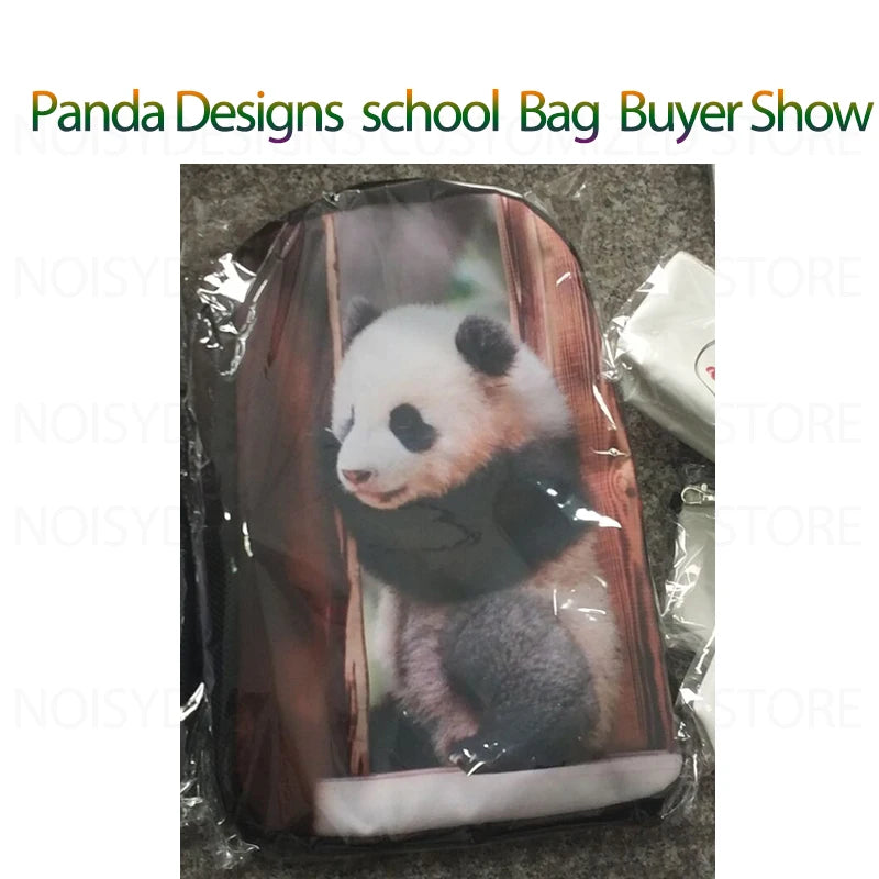 3D Panda Print Kids Backpack Boys Girls Back Pack School Bags