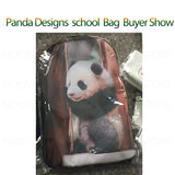 3D Panda Print Kids Backpack Boys Girls Back Pack School Bags
