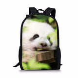 3D Panda Print Kids Backpack Boys Girls Back Pack School Bags