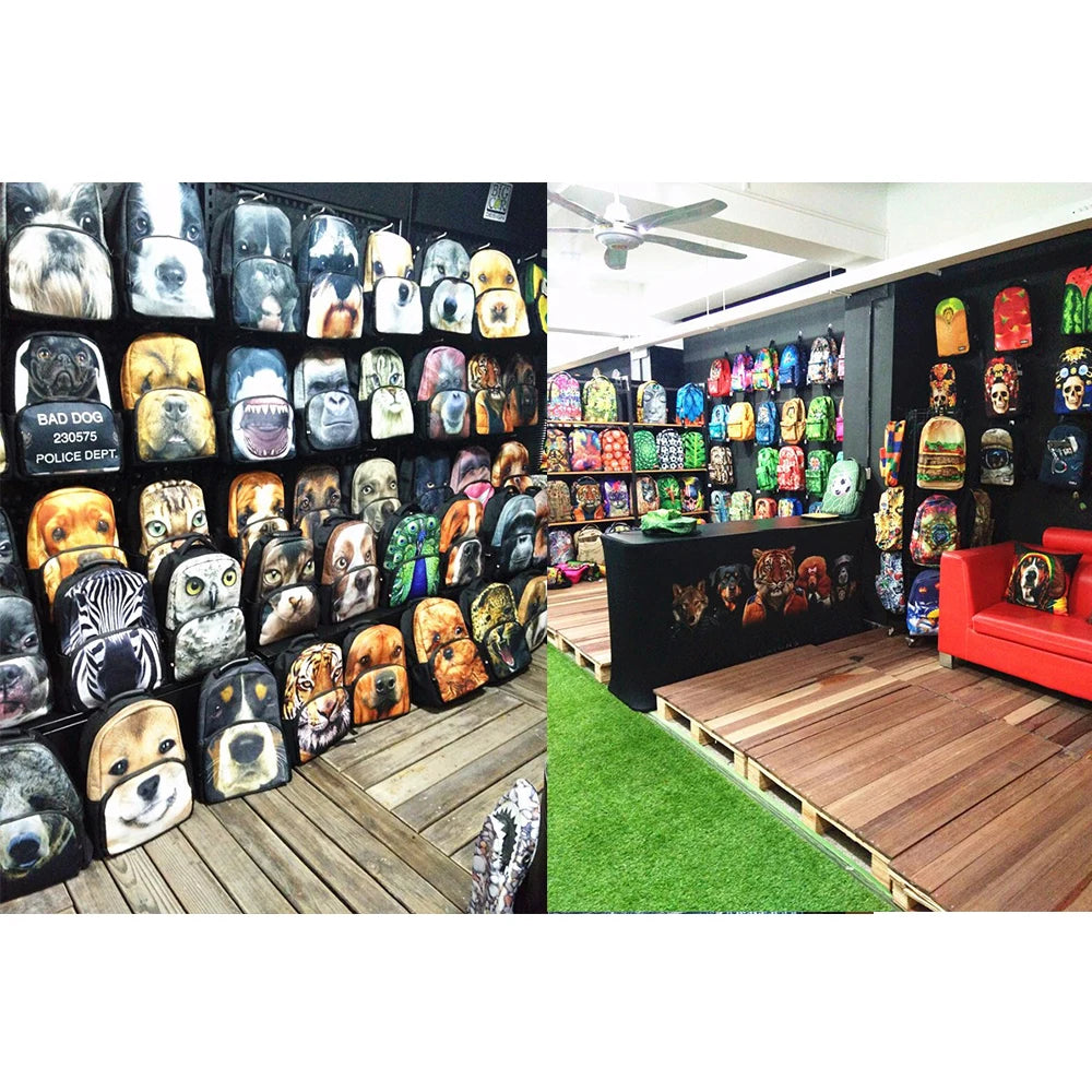 3D Panda Print Kids Backpack Boys Girls Back Pack School Bags