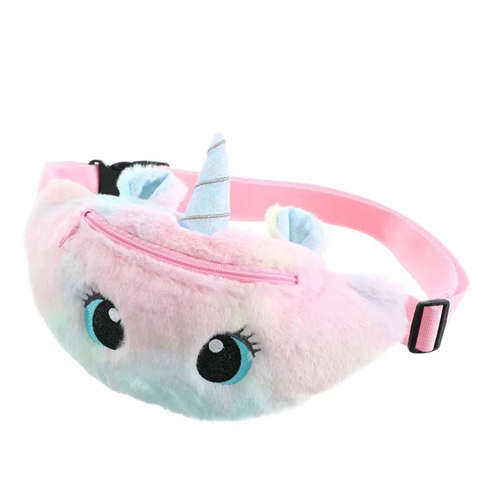 Cartoon Unicorn Fanny Pack Girls Waist Bag Kids Coin Purse
