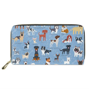 Cartoon Dogs Print Long Wallet Zipper Unisex