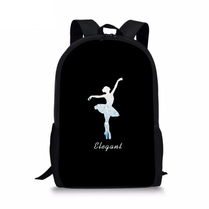 Ballet Girls 3D Pattern School Backpack Piano Keyboard Large Book Bagpack