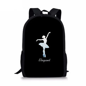 Ballet Girls 3D Pattern School Backpack Piano Keyboard Large Book Bagpack