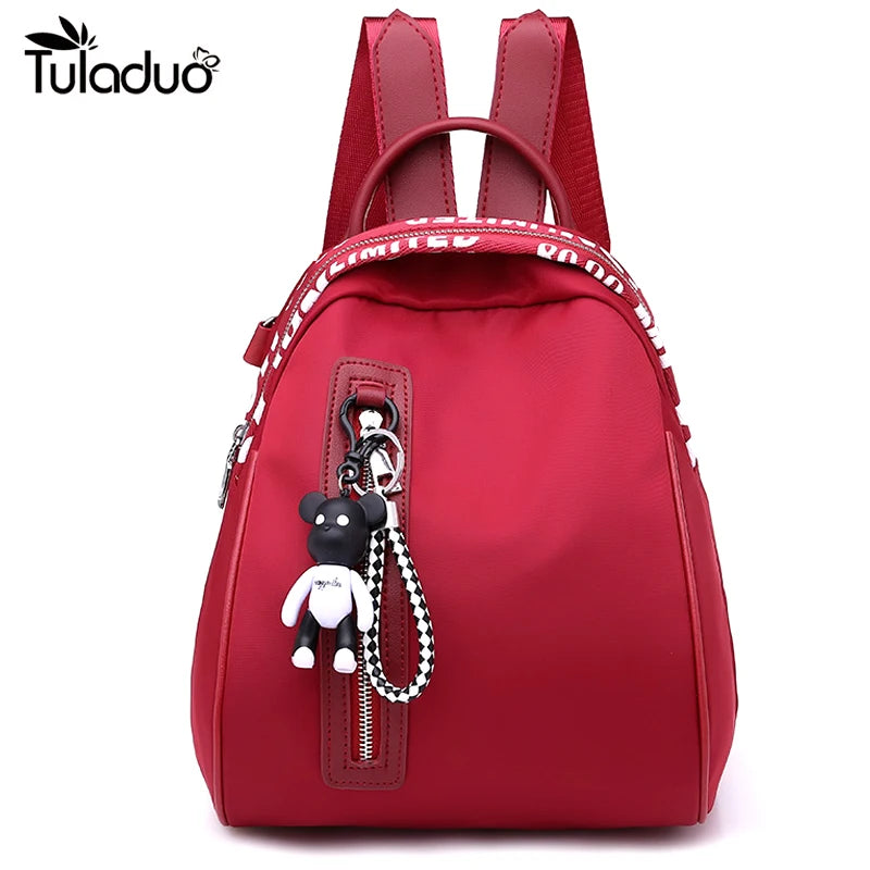 Bear Women Backpack Nylon Backpacks For Teenage Girls School Shoulder Bag