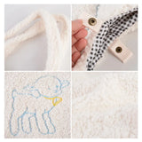 Canvas Handbag Tote Lamb Fabric Shoulder Bag Fur Sheep Print Handbags