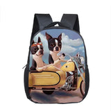 Boston Terrier Backpack Children School Bags Cartoon Dog Boys Girls Book Bag