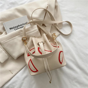 Bucket Bag Women's Student Messenger Bag Large Capacity Portable Shoulder Bag