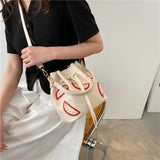 Bucket Bag Women's Student Messenger Bag Large Capacity Portable Shoulder Bag