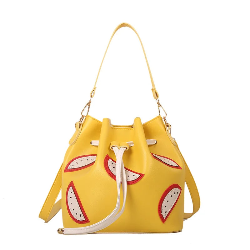 Bucket Bag Women's Student Messenger Bag Large Capacity Portable Shoulder Bag