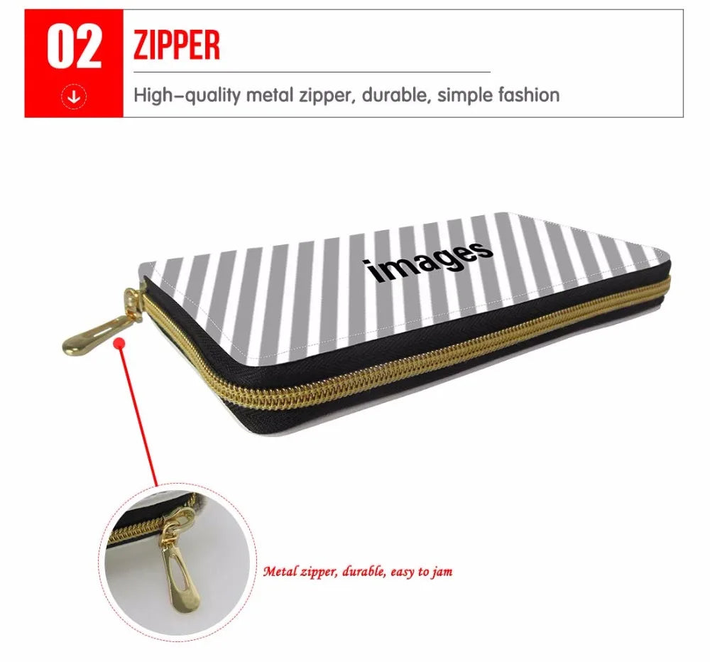 Bulldog 3D Print Purse Wallets Women Long Leather Wallet