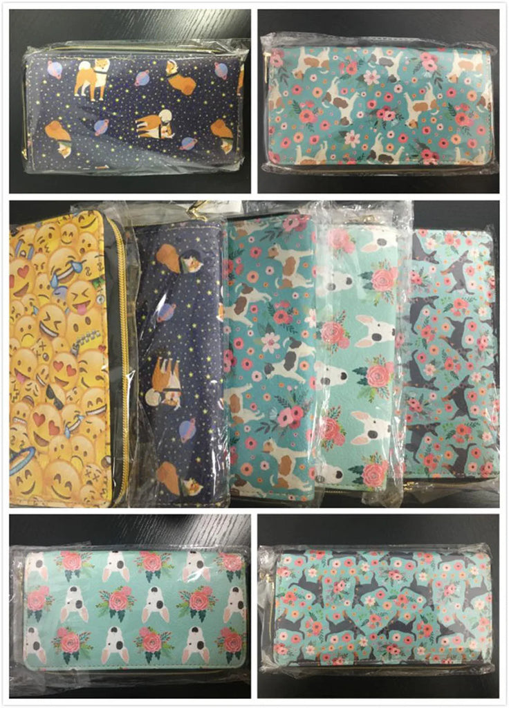 Bulldog 3D Print Purse Wallets Women Long Leather Wallet