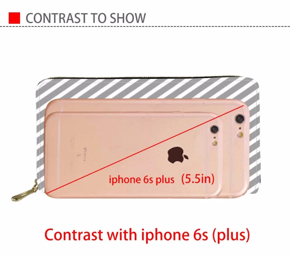 Bulldog 3D Print Purse Wallets Women Long Leather Wallet