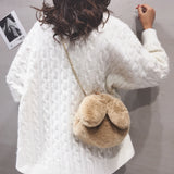 Bunny Ear Plush Bag Handbag Cross-body One Shoulder Bag