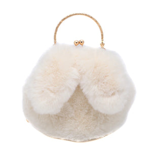 Bunny Ear Plush Bag Handbag Cross-body One Shoulder Bag