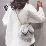 Bunny Ear Plush Bag Handbag Cross-body One Shoulder Bag