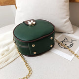 Bunny Women's Handbag Round Crossbody Bag with Metal Chain