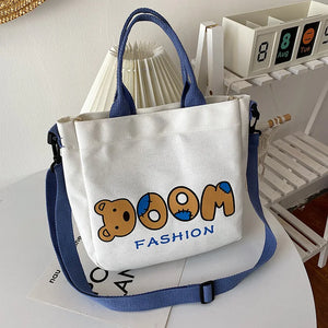 Cartoon Bear Canvas Bag High Capacity Shoulder Bags