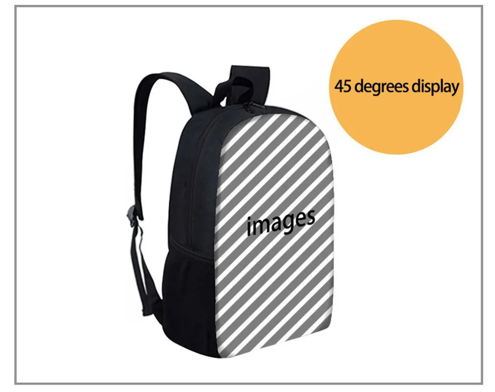 Cartoon Boston Terrier Printing School Backpack for Boys Girls