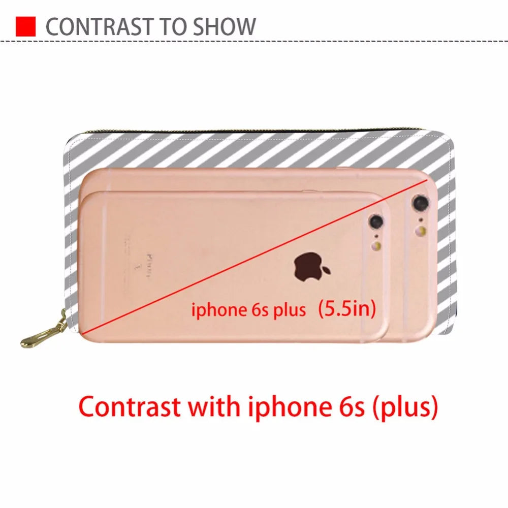 Cartoon Cat Puzzle Long Wallet PU Leather Clutch for Girls Zipper Purse