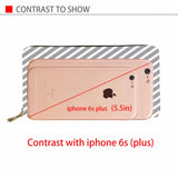 Cartoon Cat Puzzle Long Wallet PU Leather Clutch for Girls Zipper Purse