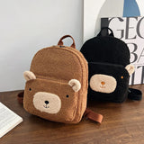 Cartoon Girls Fleece Backpack Parent Child School Bags Rucksack