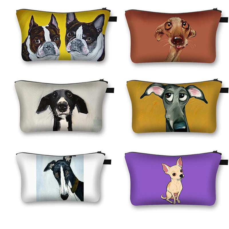 Cartoon Dog Woman Cosmetic Bag Lady Makeup Bags Girl Cosmetic Case