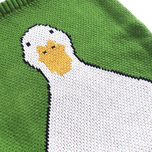 Cartoon Duck Green Tote Bag Crochet Knitting Shopping Women Top-handle Shoulder