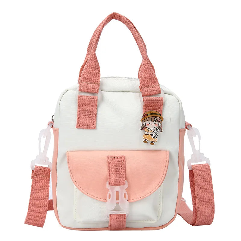 Cartoon Girl Student Messenger Bag Handbag Mobile Phone Bag Purses Crossbody Bag