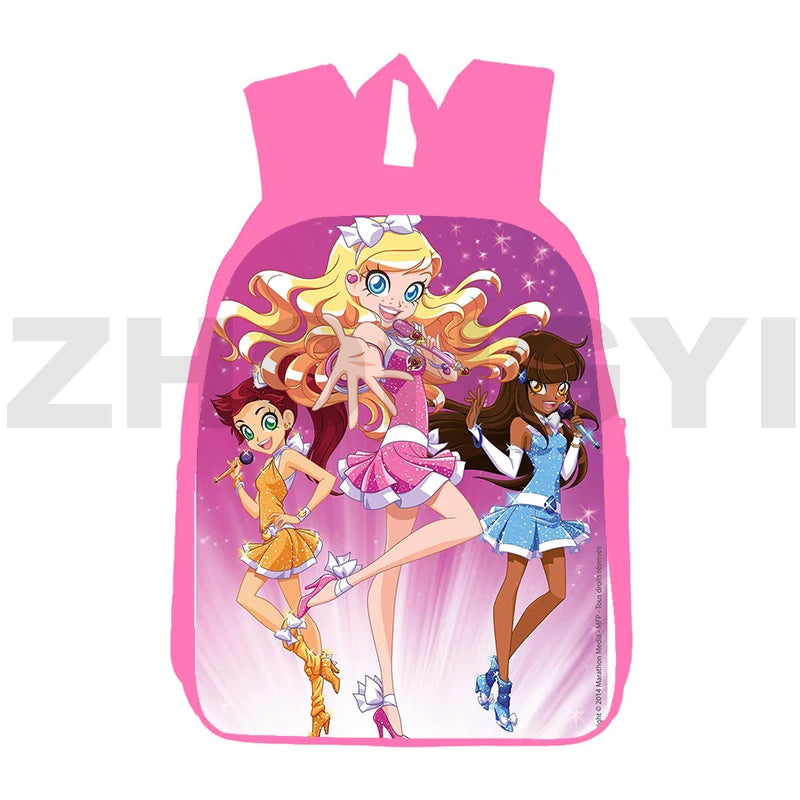 LoliRock Backpack Anime Harajuku LoliRockstar Print Satchel 12/16 Inch