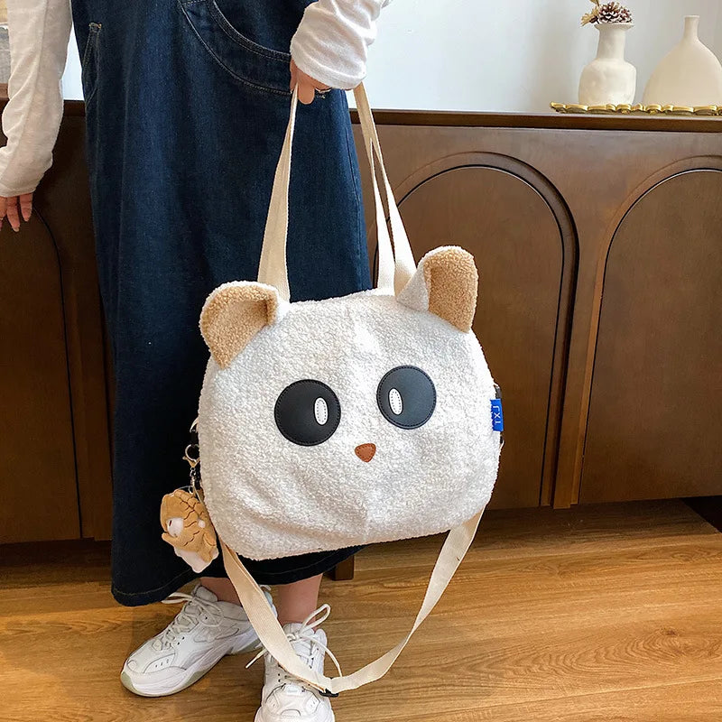 Cartoon Lamb Wool Women Handbag Plush Crossbody Bag