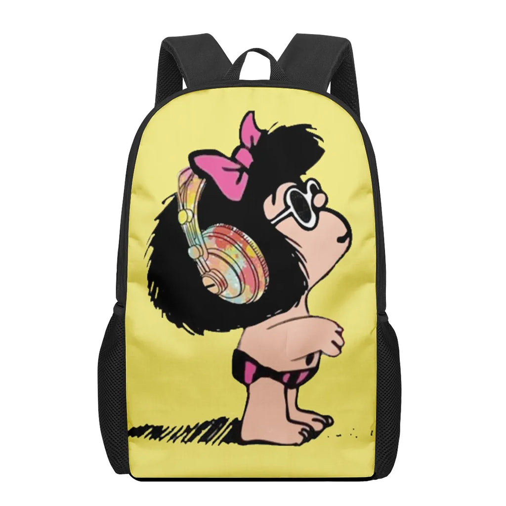 3D Mafalda Cartoon Pattern School Bag for Children