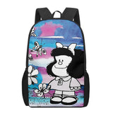 3D Mafalda Cartoon Pattern School Bag for Children