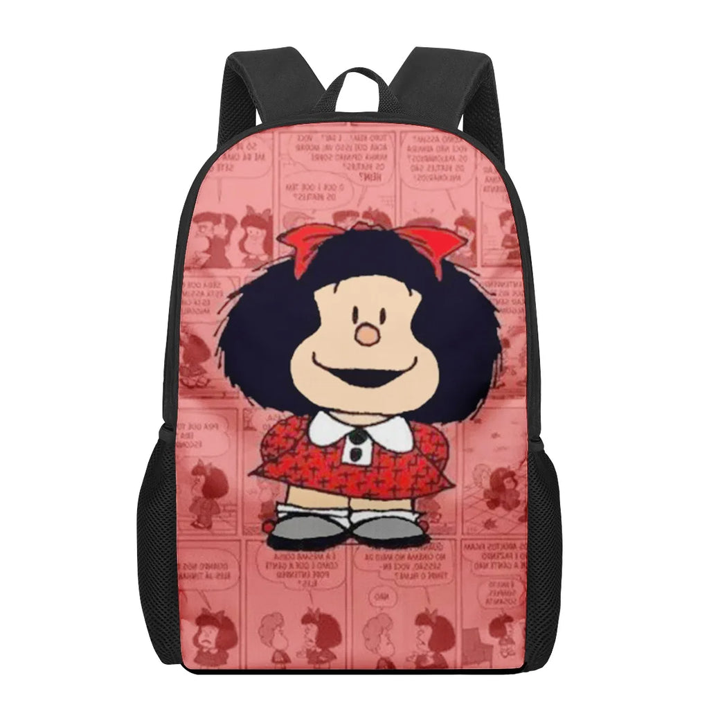 3D Mafalda Cartoon Pattern School Bag for Children