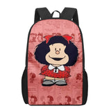 3D Mafalda Cartoon Pattern School Bag for Children