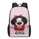 3D Mafalda Cartoon Pattern School Bag for Children
