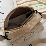 Cartoon Messenger Tote Bag Corduroy Bear Student Shoulder Bag