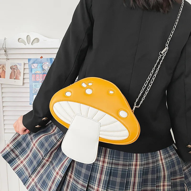 Cartoon Mushroom Chain Shoulder Bag for Women