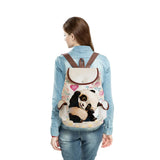 Cartoon Panda Print Backpack High Capacity Women Backpack