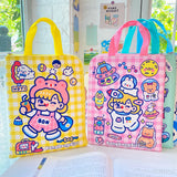 Cartoon Pattern Lolita Portable File Bag Schoolbag Preppy Style Girlish