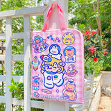 Cartoon Pattern Lolita Portable File Bag Schoolbag Preppy Style Girlish