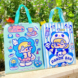 Cartoon Pattern Lolita Portable File Bag Schoolbag Preppy Style Girlish