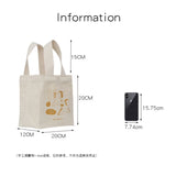 Cartoon Print Mini Lunch Bag Office Worker Cotton Cloth Women Tote Food Bag