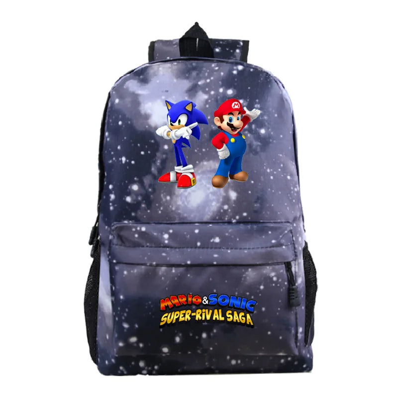 Cartoon Print School Bag Teen Boys Girls Backpack Daily Travel Bag