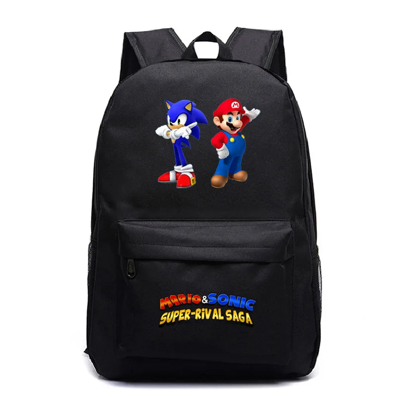 Cartoon Print School Bag Teen Boys Girls Backpack Daily Travel Bag