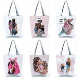 Cartoon Mama Print Tote Bag Eco Reusable Shoulder Bags