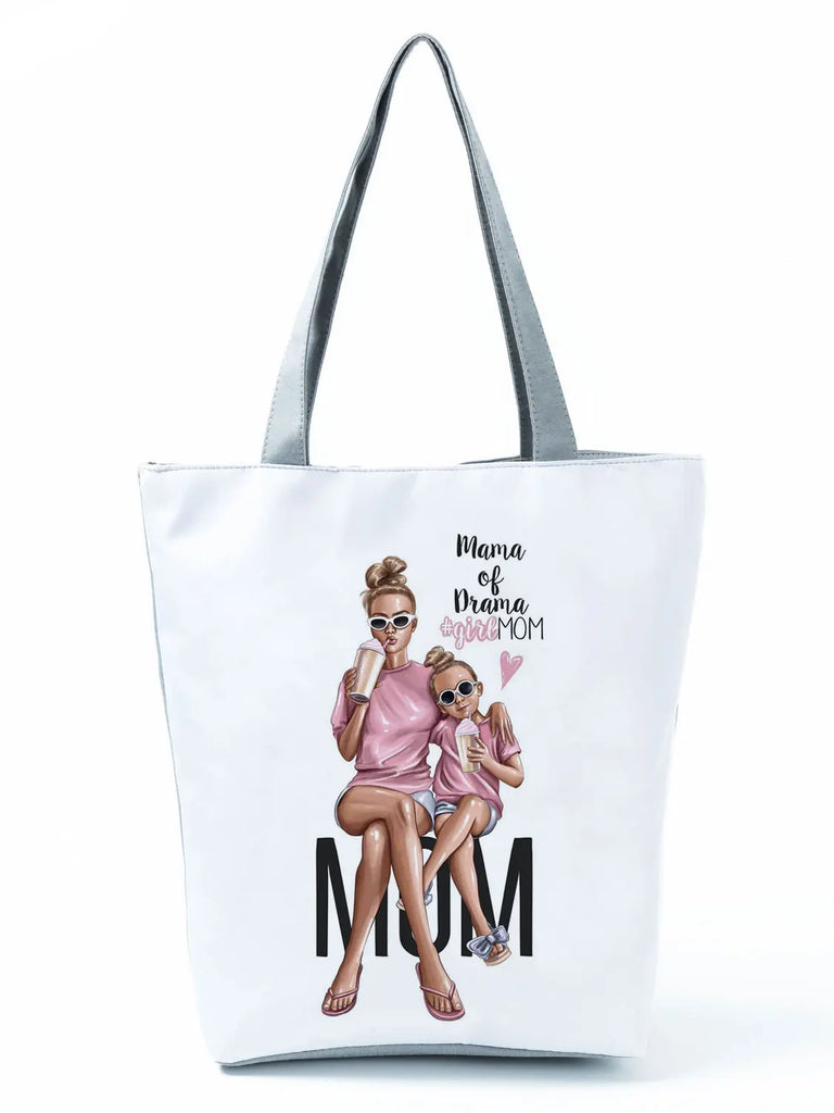 Cartoon Mama The Tote Bag Eco Reusable Shoulder Bags High Capacity