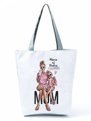 Cartoon Mama The Tote Bag Eco Reusable Shoulder Bags High Capacity